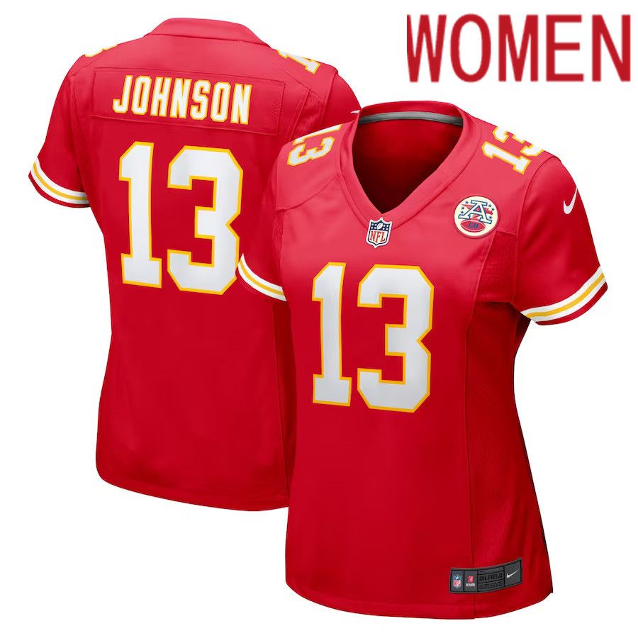 Women Kansas City Chiefs 13 Nazeeh Johnson Nike Red Game Player NFL Jersey